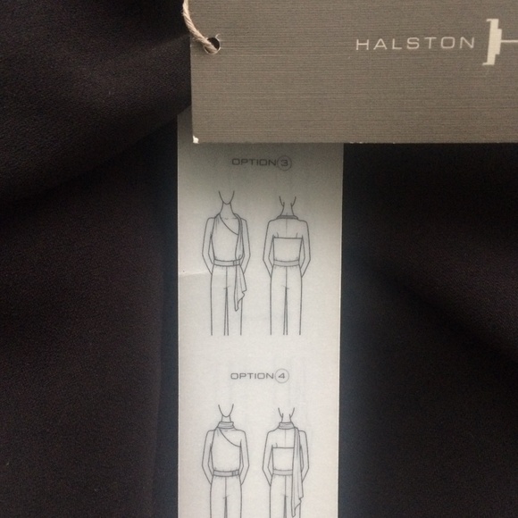 Halston Heritage Black Drape Neck Jumpsuit - Picture 11 of 12